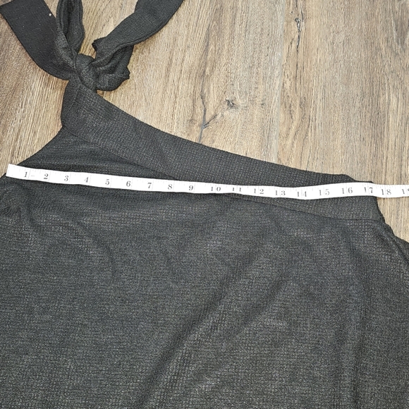 Free People Avery One Shoulder Black Mini Dress Sz M Ruffle Hem,Pockets - Picture 10 of 14